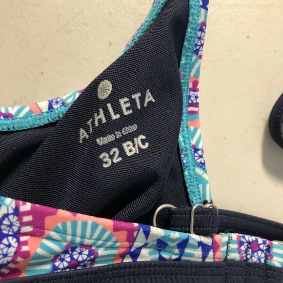 Athleta Bikini Top‎ Multicolored Print Size 32 B/C - Picture 5 of 9